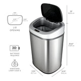 NINESTARS 21.1-gallon Motion Sensor Stainless Steel Trashcan DZT-80-4