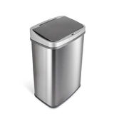 NINESTARS Rectangular Motion Sensor Trash Can 13.2 Gal./50 L Brushed Steel DZT-50-28BR