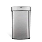 NINESTARS Rectangular Motion Sensor Trash Can 13.2 Gal./50 L Brushed Steel DZT-50-28BR