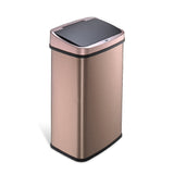 NINESTARS Rectangular Motion Sensor Trash Can 13.2 Gal./50 L Gold DZT-50-28GD