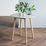 Nathan James Amalia Coffee Marble-Laminate Round Bistro Dining Table