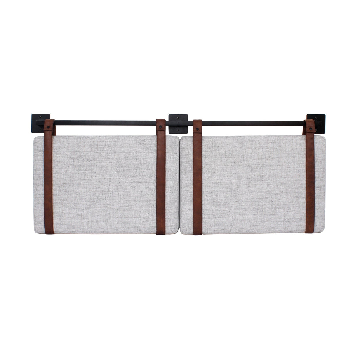 Nathan James Harlow Wall Mount Upholstered Headboard with Metal Rail