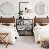 Nathan James Harlow Wall Mount Upholstered Headboard with Metal Rail