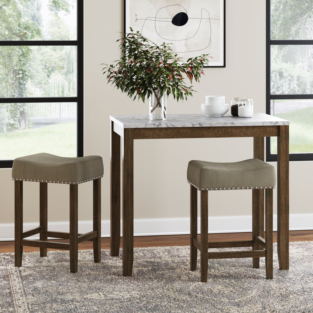 Nathan James Viktor 3-Piece Dining Set or Bistro Table