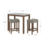 Nathan James Viktor 3-Piece Dining Set or Bistro Table