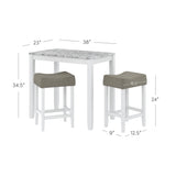 Nathan James Viktor 3-Piece Dining Set or Bistro Table