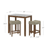 Nathan James Viktor 3-Piece Dining Set or Bistro Table