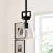 Nathan James Vincent Glass Pendant Lighting, Hanging Light Fixture with Adjustable Stem and Clear Shade