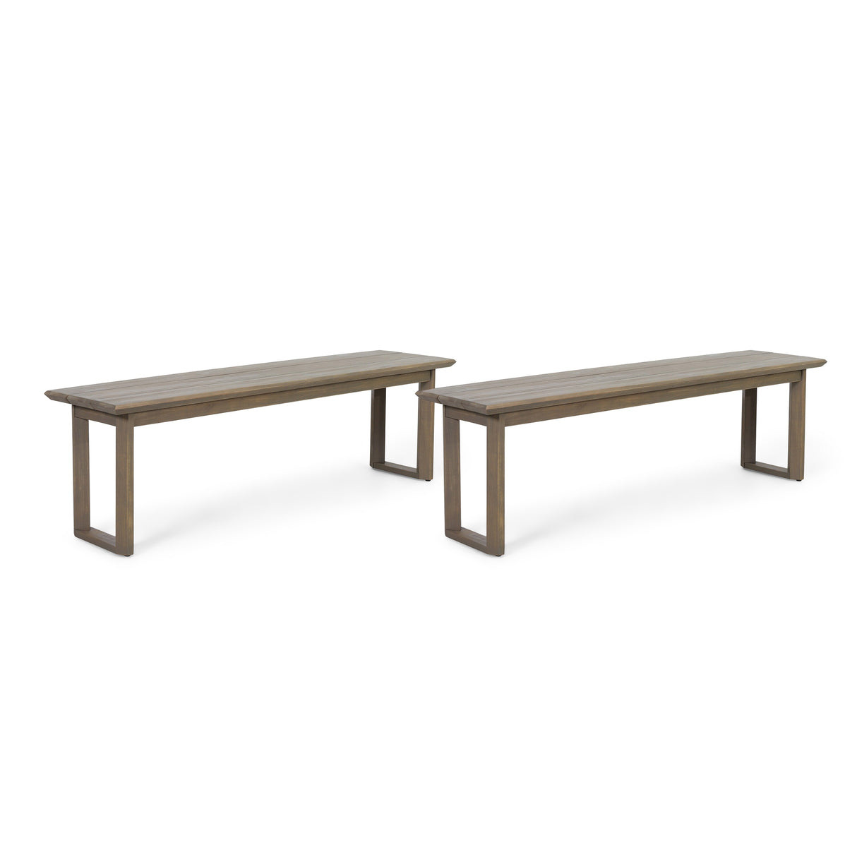 Nibley Acacia Wood Outdoor Dining Bench (Set of 2) by Christopher Knight Home