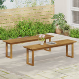 Nibley Acacia Wood Outdoor Dining Bench (Set of 2) by Christopher Knight Home