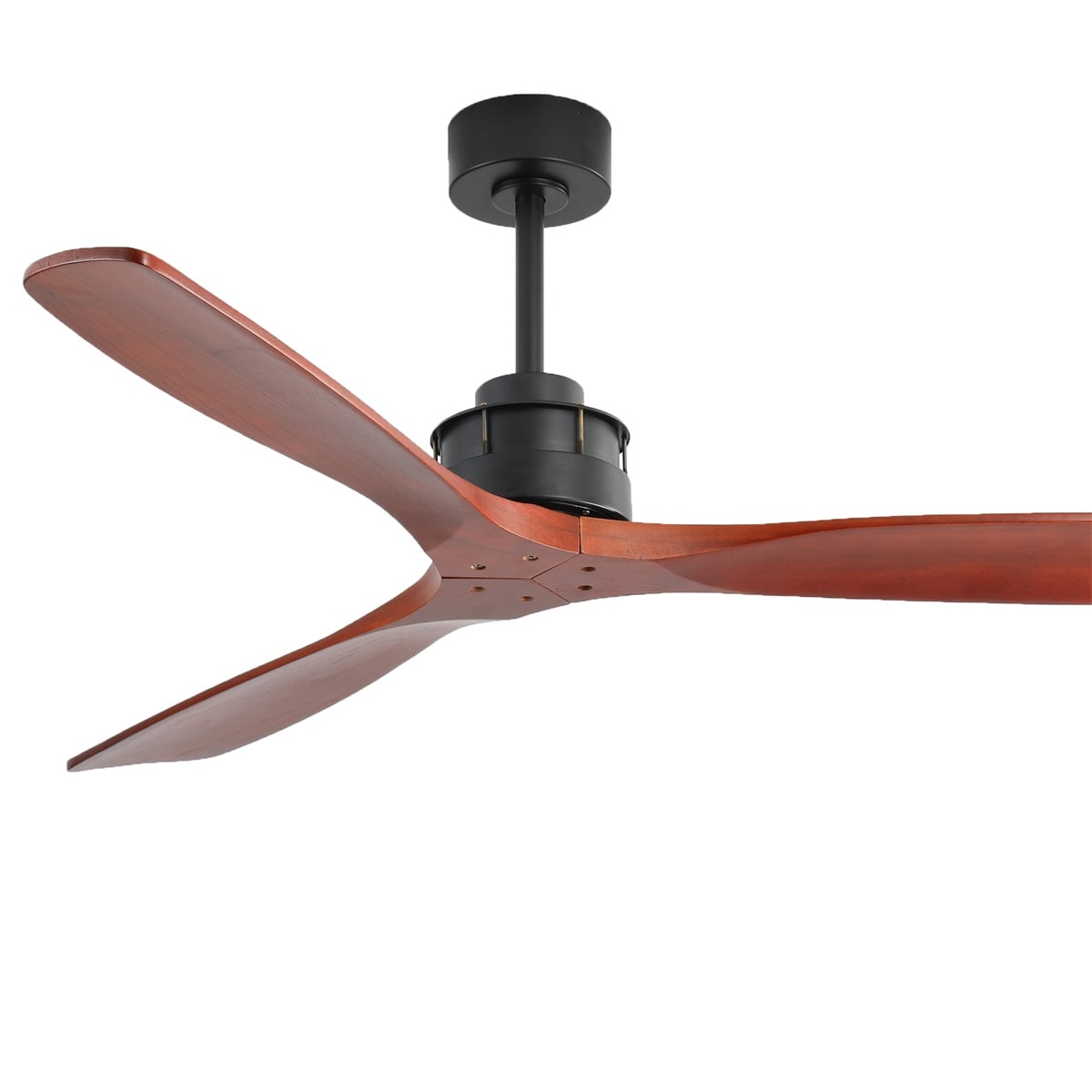 52" and 60" Noiseless Walnut Wood Ceiling Fan with Remote Control,Light Integrated Optional - 52 Inch