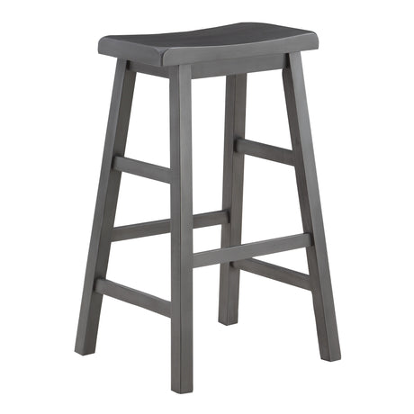 OS Home and Office Furniture Tulsa 29" Wood Saddle Stool 2-Pack in Grey Finish