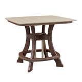 OS Home and Office Model Counter Height Square Table in Weatherwood with Tudor Brown Base - N/A