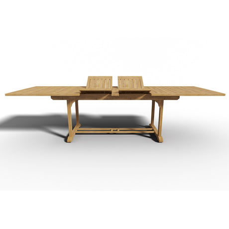 Olivier Rectangular Teak Outdoor Dining Table with Double Extensions - 39.5 x 29.5 x 118