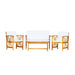 Beckton 4-Piece Outdoor Wood Patio Chat Set with Cushions