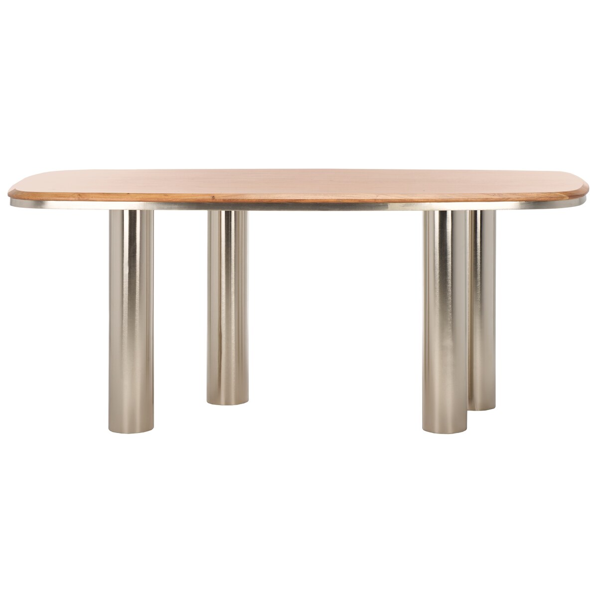 Osborn 71-inch Metal Dining Table - Natural/Silver - 71Wx38Dx30H