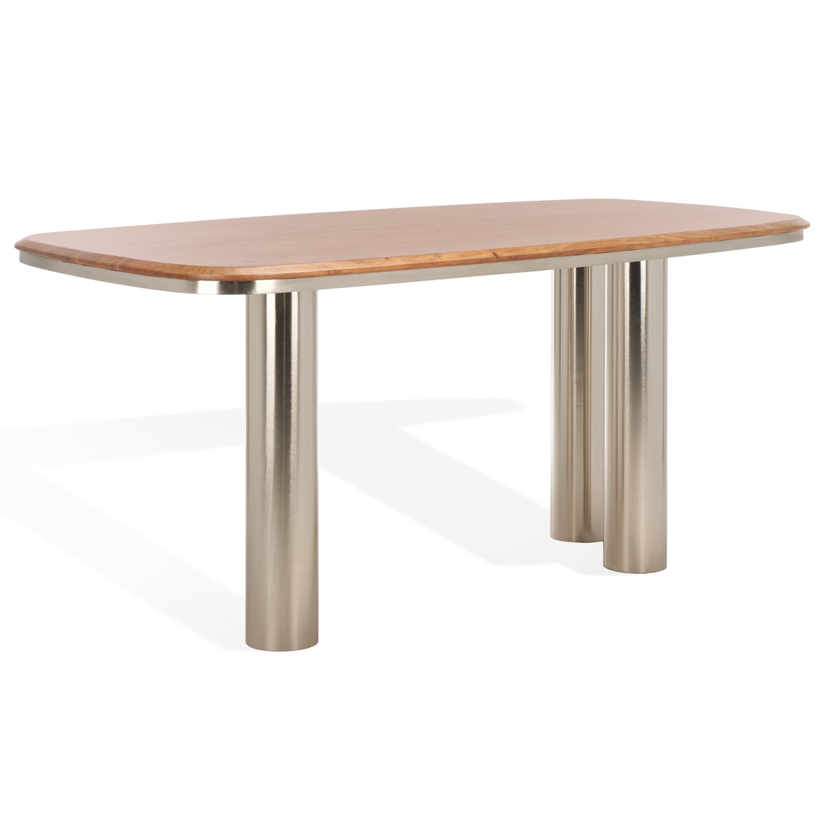 Osborn 71-inch Metal Dining Table - Natural/Silver - 71Wx38Dx30H