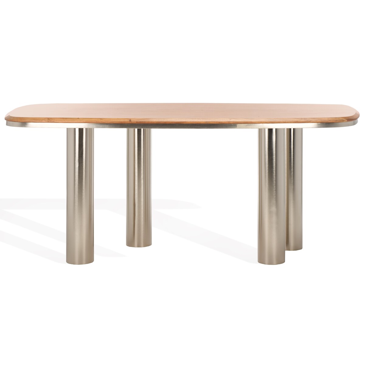 Osborn 71-inch Metal Dining Table - Natural/Silver - 71Wx38Dx30H