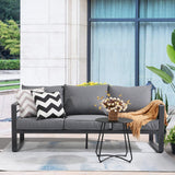 Outdoor Aluminum 3 Seater Sofa with Cushion