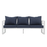 Outdoor Aluminum 3 Seater Sofa with Cushion