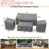 Outdoor Patio Furniture Covers 4-Piece Set Furniture Cover Waterproof