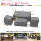 Outdoor Patio Furniture Covers 4-Piece Set Furniture Cover Waterproof