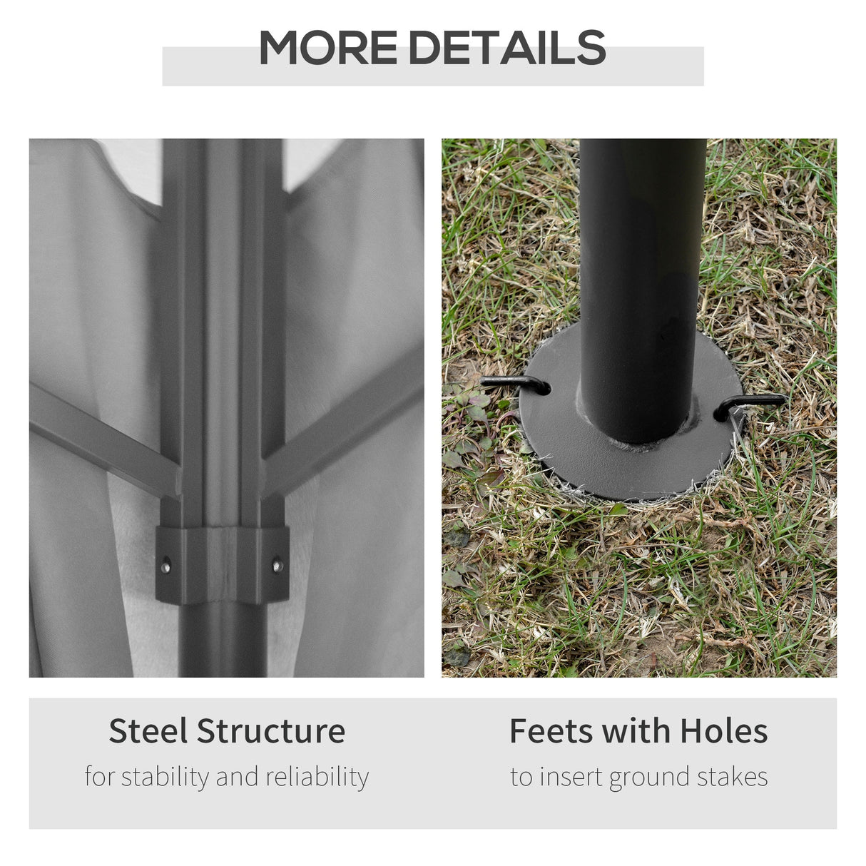 Outsunny 10' x 13' Patio Gazebo Outdoor Canopy Shelter with Sidewalls, Double Vented Roof, Steel Frame