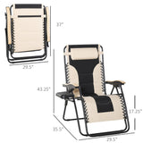 Outsunny Adjustable Zero Gravity Lounge Chair with a Folding Design, Convenient Cup Holders, & Durable Material