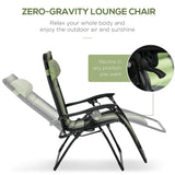 Outsunny XL Oversize Zero Gravity Recliner, Padded Patio Lounger Chair, Folding Chair with Adjustable Backrest, Cup Holder