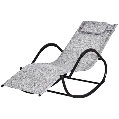 Outsunny Zero-Gravity Rocking Lounge Chair with Weather-Resistant Material for Backyard