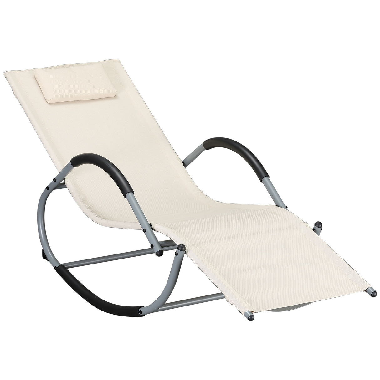 Outsunny Zero-Gravity Rocking Lounge Chair with Weather-Resistant Material for Backyard