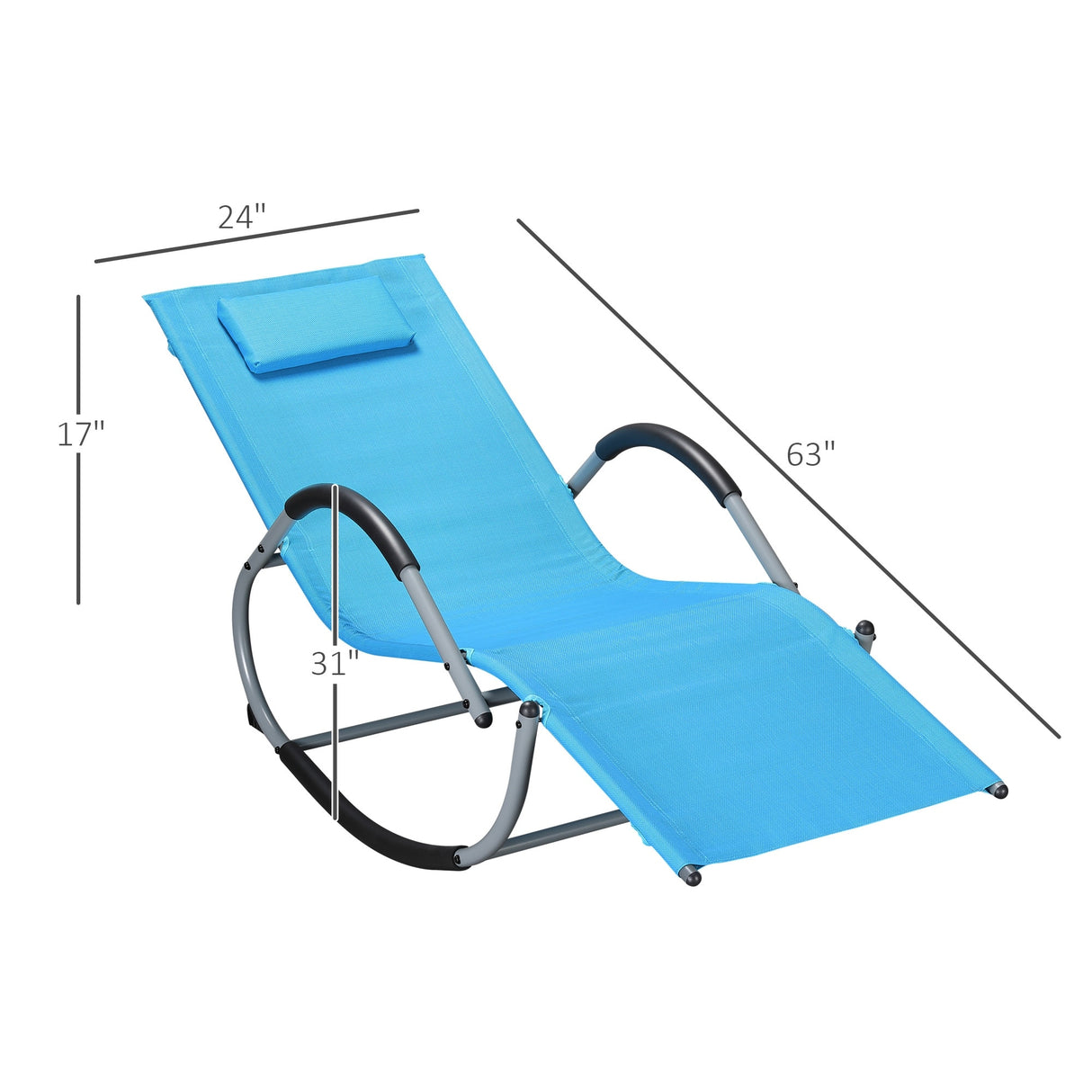 Outsunny Zero-Gravity Rocking Lounge Chair with Weather-Resistant Material for Backyard