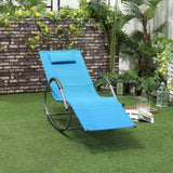 Outsunny Zero-Gravity Rocking Lounge Chair with Weather-Resistant Material for Backyard