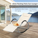 Outsunny Zero-Gravity Rocking Lounge Chair with Weather-Resistant Material for Backyard