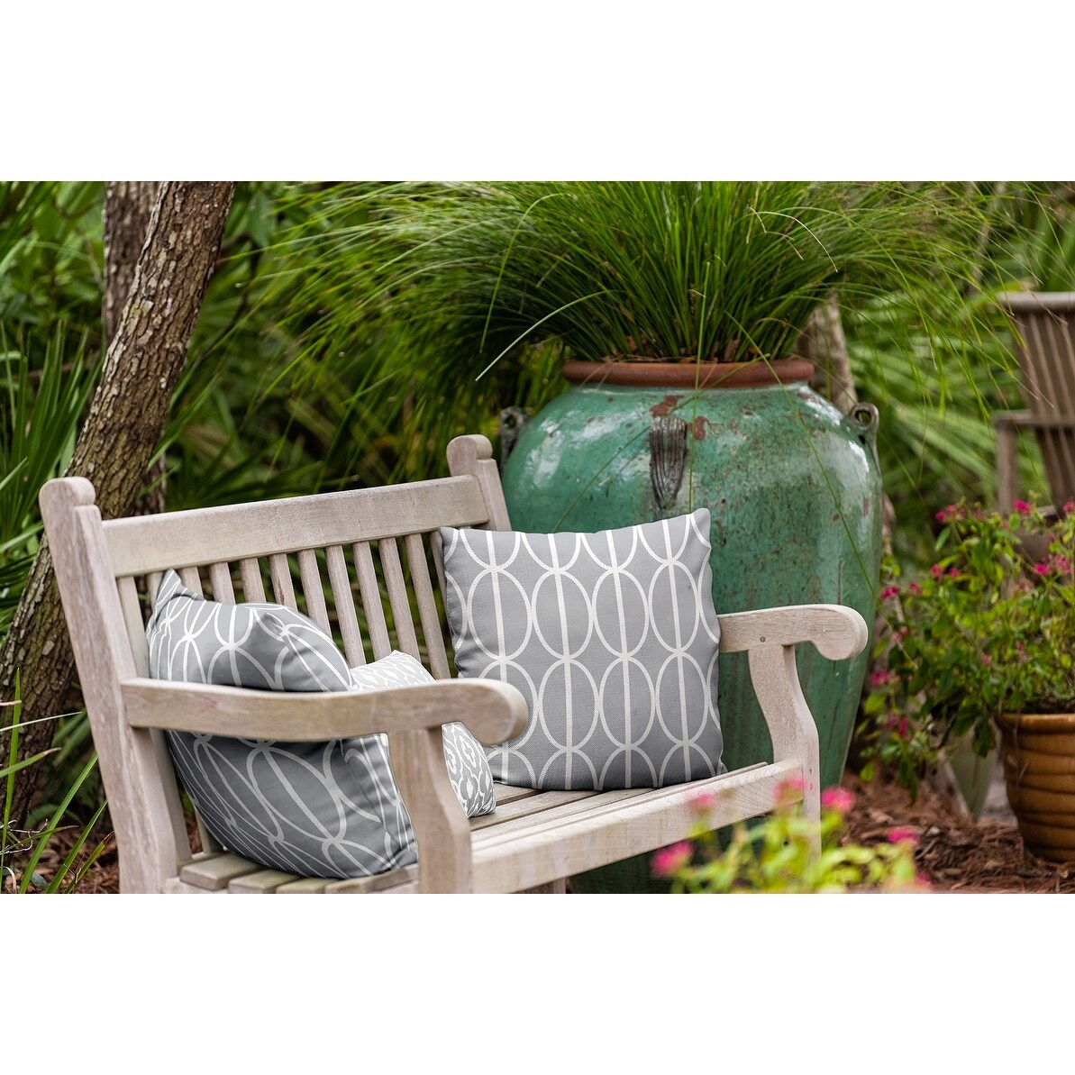 Ovals Go 'Round Indoor/Outdoor Throw Pillow