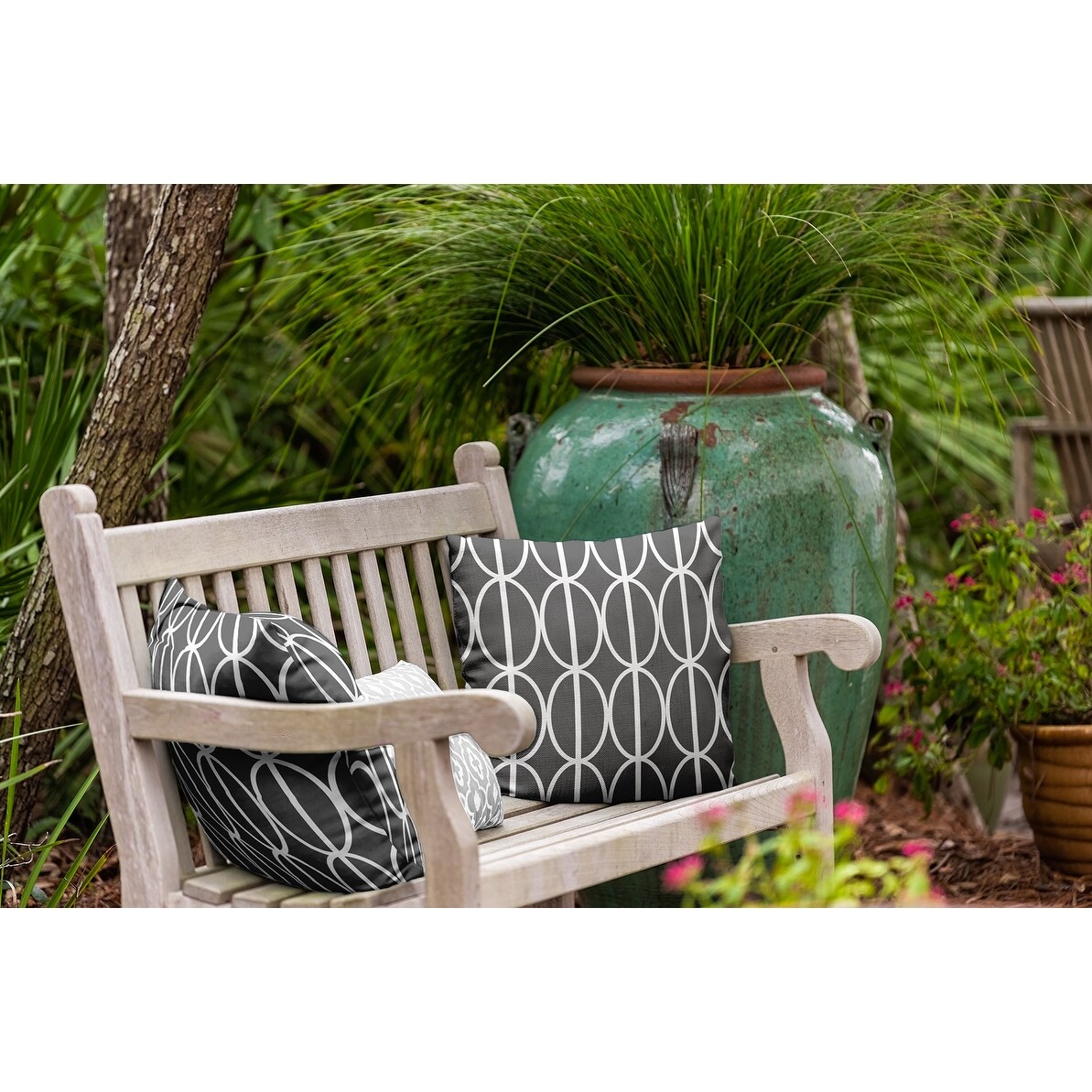 Ovals Go 'Round Indoor/Outdoor Throw Pillow