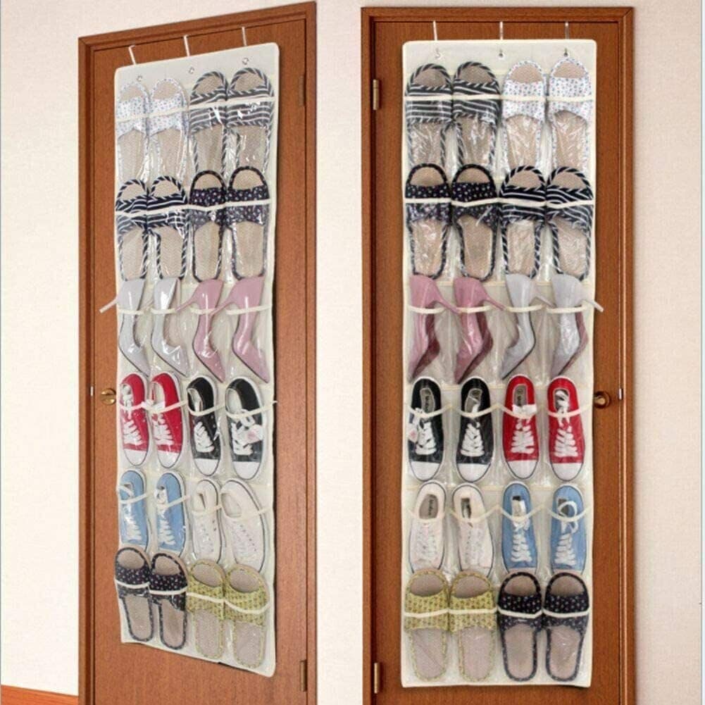 Over-the-Door Shoe Organizer with Hooks