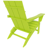 Polytrends Shoreside Modern Eco-Friendly All Weather Poly Folding Adirondack Chair