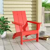 Polytrends Shoreside Modern Eco-Friendly All Weather Poly Folding Adirondack Chair