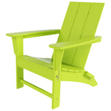 Polytrends Shoreside Modern Eco-Friendly All Weather Poly Folding Adirondack Chair