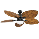 Moasis 52" Palm Leaf Ceiling Fan with Light Tropical Style with Remote