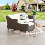 Patio Festival Wicker 4-Piece Sofa Ottoman Set