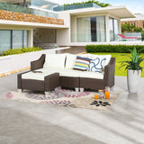 Patio Festival Wicker 4-Piece Sofa Ottoman Set