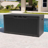 Patiowell 100 Gallon Waterproof Deck Box, Lockable Outdoor Storage Box with Air Rod for Garden, Backyard, Patio