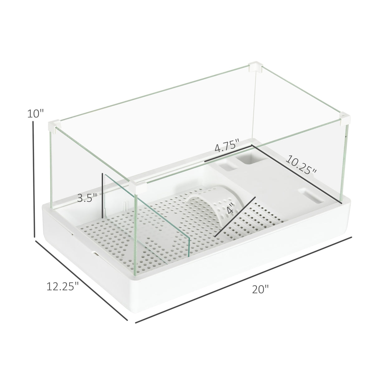 Picture Idea: Pawhut Glass Turtle Tank Turtle Aquarium With Basking Platform And