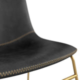 Petra Vegan Leather Side Chairs with Gold Legs (Set of 2)