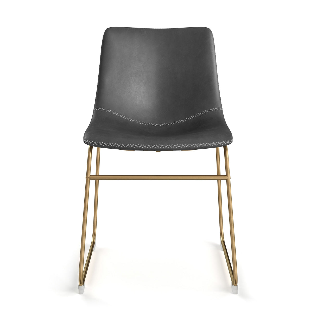 Petra Vegan Leather Side Chairs with Gold Legs (Set of 2)