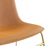 Petra Vegan Leather Side Chairs with Gold Legs (Set of 2)