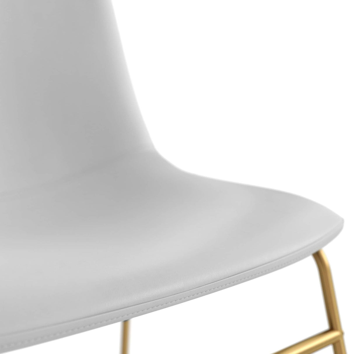 Petra Vegan Leather Side Chairs with Gold Legs (Set of 2)