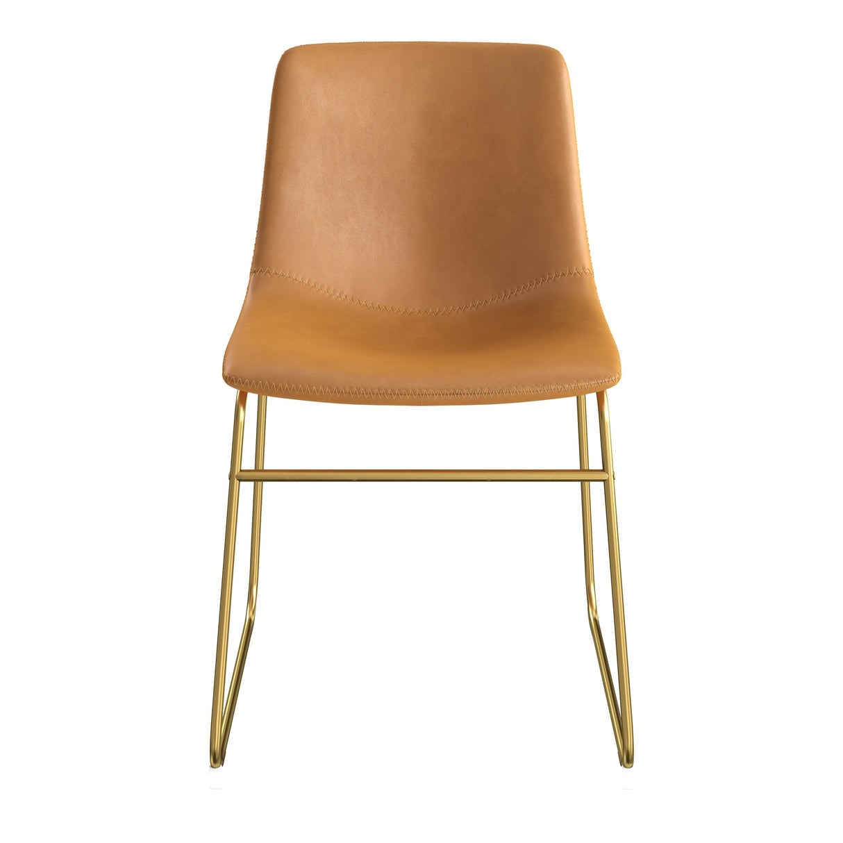 Petra Vegan Leather Side Chairs with Gold Legs (Set of 2)